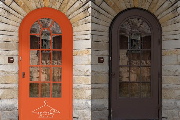 The Orange Thread house door before and after redesign